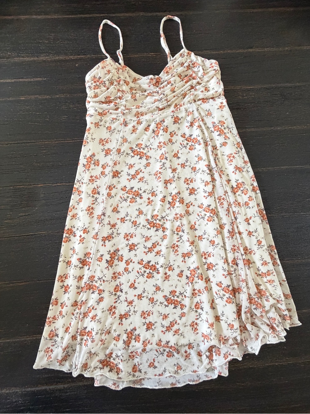 White Floral Spaghetti Strap Sundress (Unworn)
